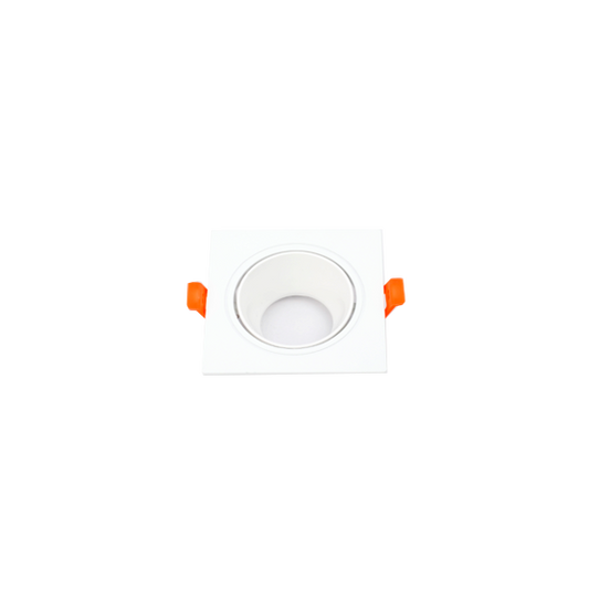 Aro Downlight Quadrado GU10 75Ø Branco/Branco