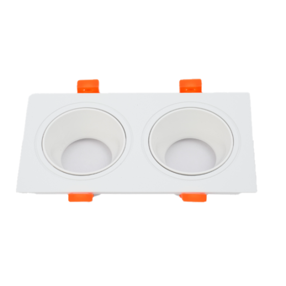 Aro Downlight Quadrado 2x GU10 75x150 Branco | FILUX