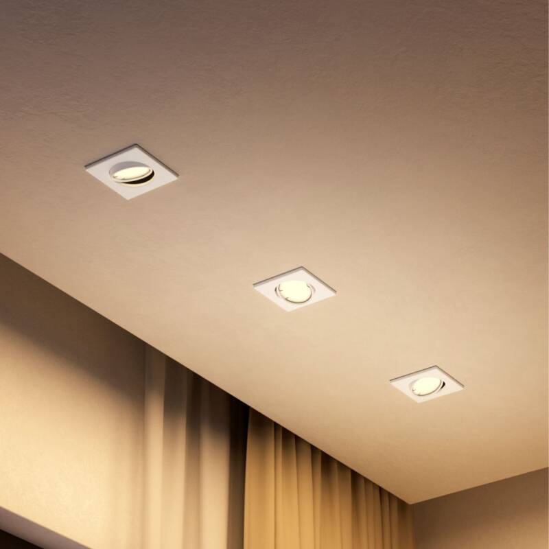 Aro Downlight Quadrado PHILIPS Peridot para Lâmpada LED GU10 Ø 75 mm