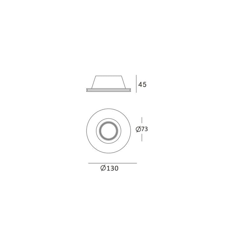 Aro Downlight Integração em Gesso/Pladur Circular para Lâmpada LED GU10 / GU5.3 Corte Ø133 mm UGR17