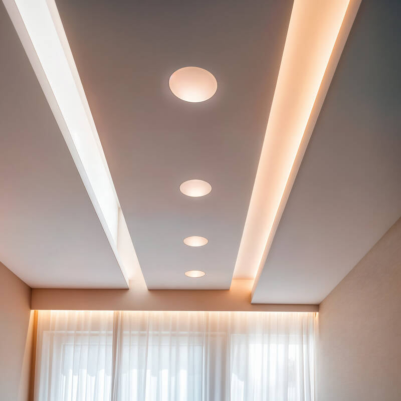Aro Downlight Integração em Gesso/Pladur LED Circular 18W Corte Ø333 mm UGR17
