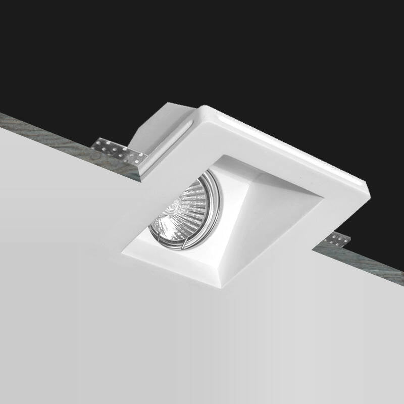 Aro Downlight Integração em Gesso/Pladur Quadrado para Lâmpada LED GU10 / GU5.3 Corte 123x123 mm UGR17