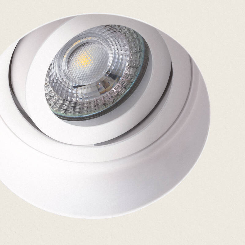 Aro Downlight Integração Gesso/Pladur Circular para Lâmpada LED GU10 Ø 90 mm Trimless