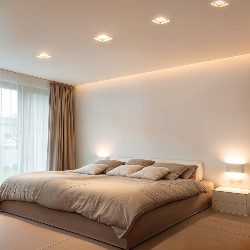 Aro Downlight Integração Gesso/Pladur LED Quadrado 18W Corte 283x283 mm UGR17