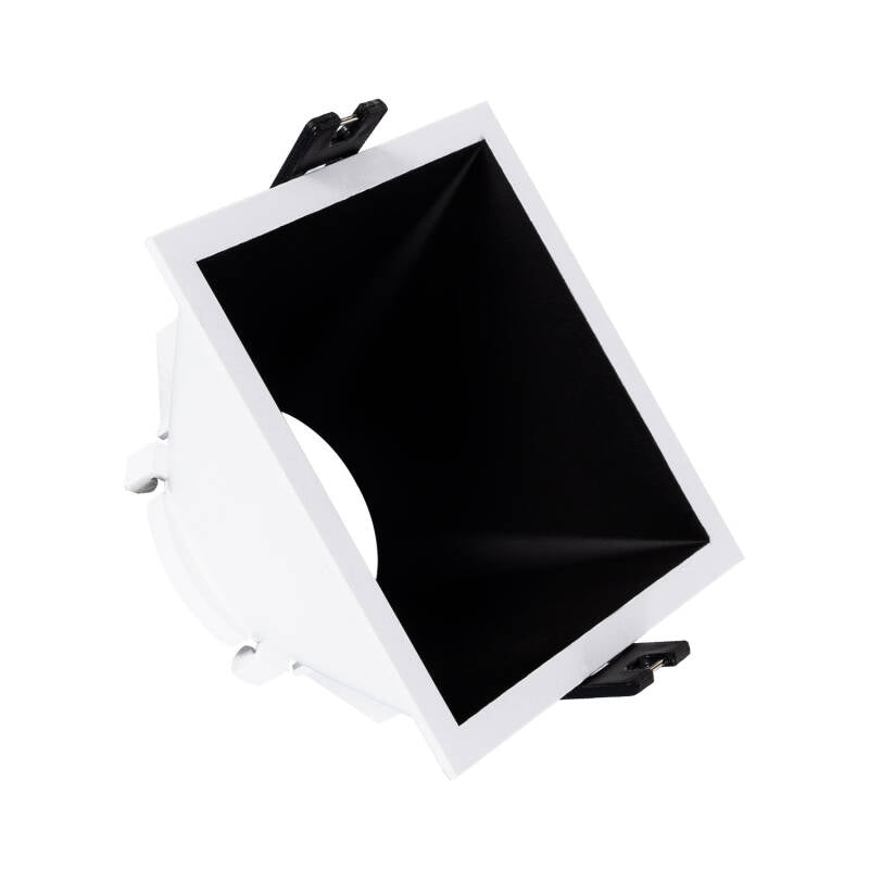 Aro Downlight Quadrado 45º Baixo UGR para Lâmpada LED GU10 / GU5.3 Corte 85 x 85 mm
