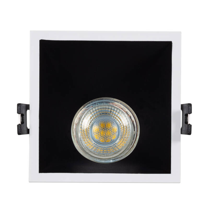 Aro Downlight Quadrado 45º Baixo UGR para Lâmpada LED GU10 / GU5.3 Corte 85 x 85 mm