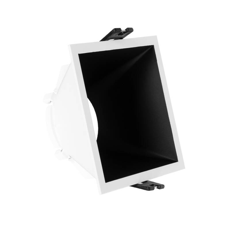 Aro Downlight Quadrado Baixo UGR para Lâmpada LED GU10 Corte 85x85 mm