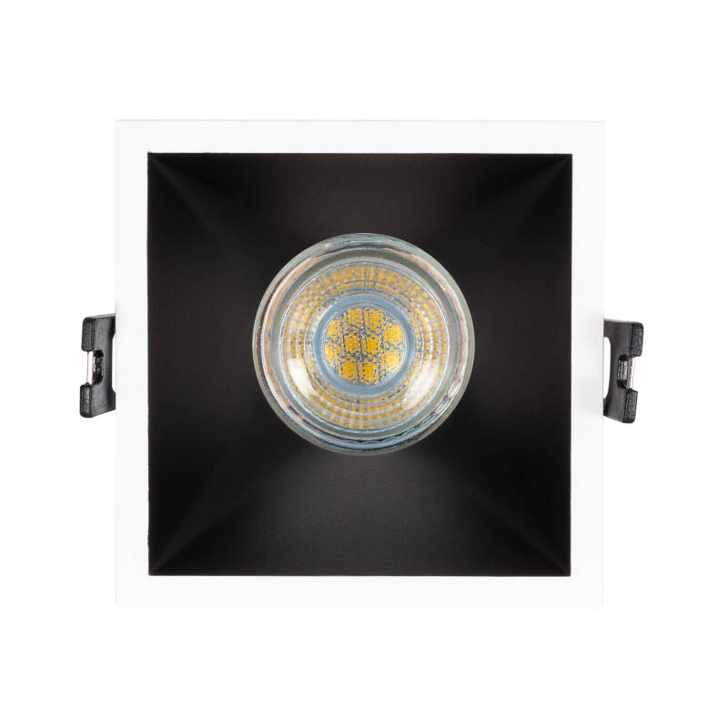 Aro Downlight Quadrado Baixo UGR para Lâmpada LED GU10 Corte 85x85 mm