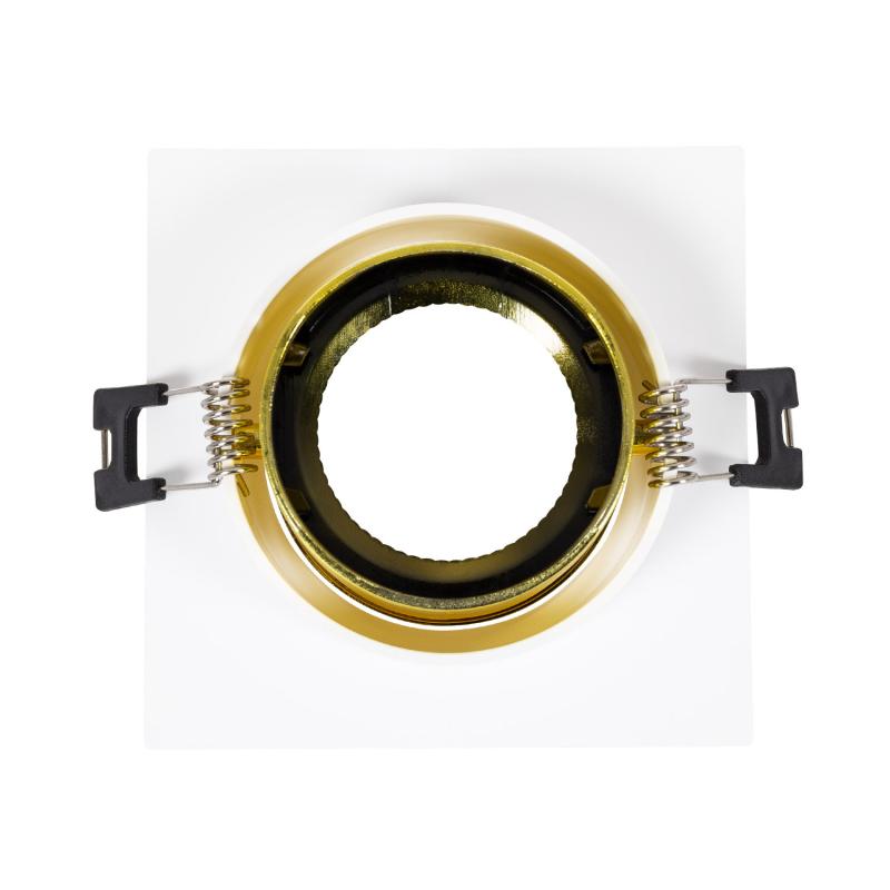Aro Downlight Quadrado Basculante de Cores para Lâmpada LED GU10/GU5.3 Corte Ø80 mm