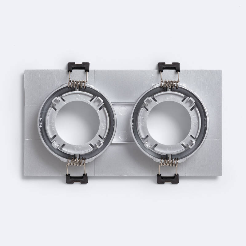 Aro Downlight Quadrado Basculante para duas lâmpadas LED GU10 / GU5.3