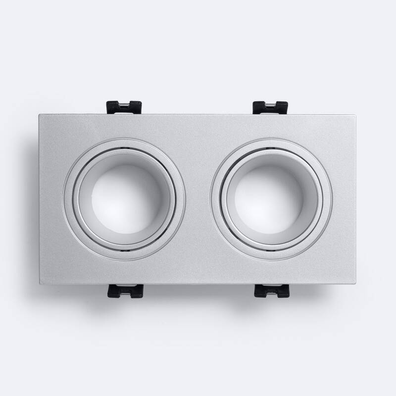 Aro Downlight Quadrado Basculante para duas lâmpadas LED GU10 / GU5.3