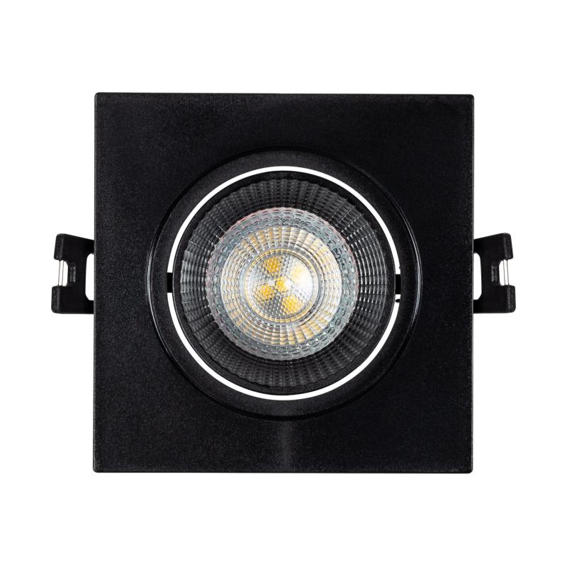 Aro Downlight Quadrado Basculante para Lâmpada LED GU10 / GU5.3 Corte Ø80 mm