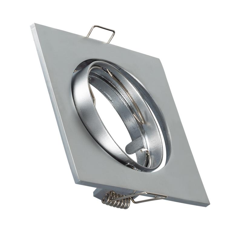 Aro Downlight Quadrado Basculante para Lâmpada LED GU10/GU5.3 Corte Ø 72 mm
