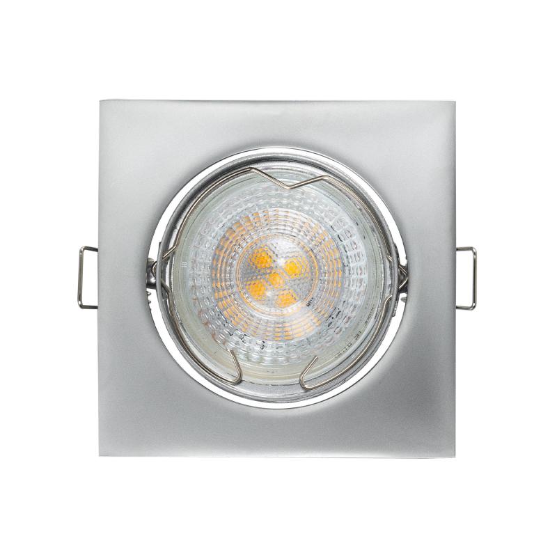 Aro Downlight Quadrado Basculante para Lâmpada LED GU10/GU5.3 Corte Ø 72 mm
