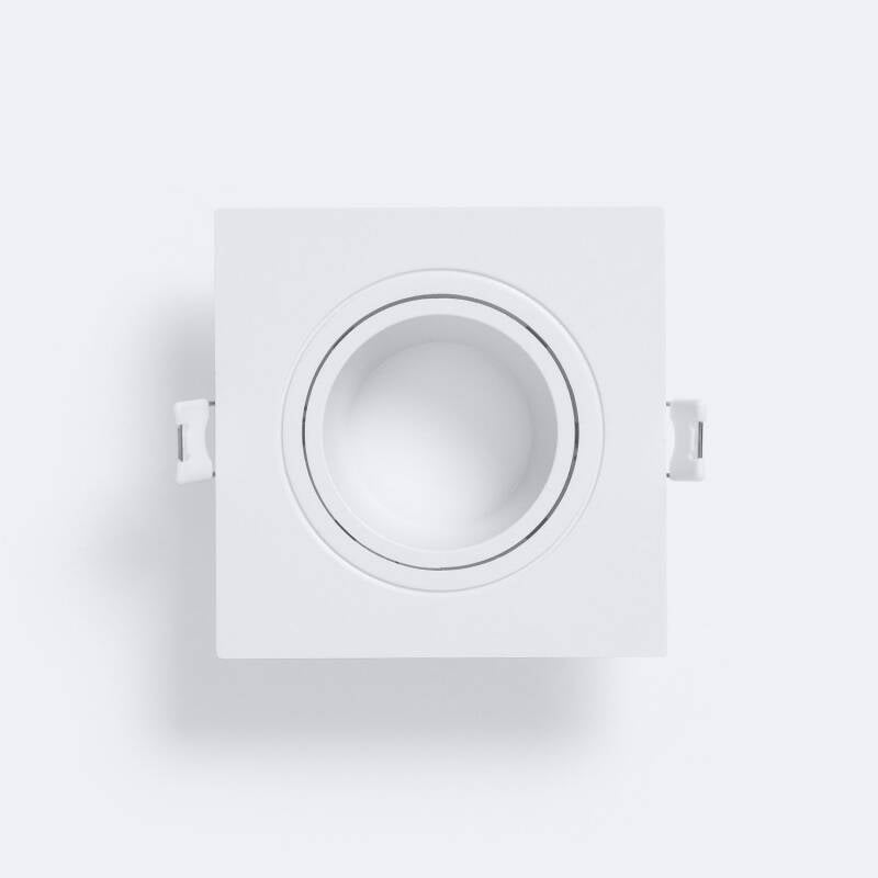Aro Downlight Quadrado Branco para Lâmpada LED GU10 / GU5.3 Corte 75x75 mm
