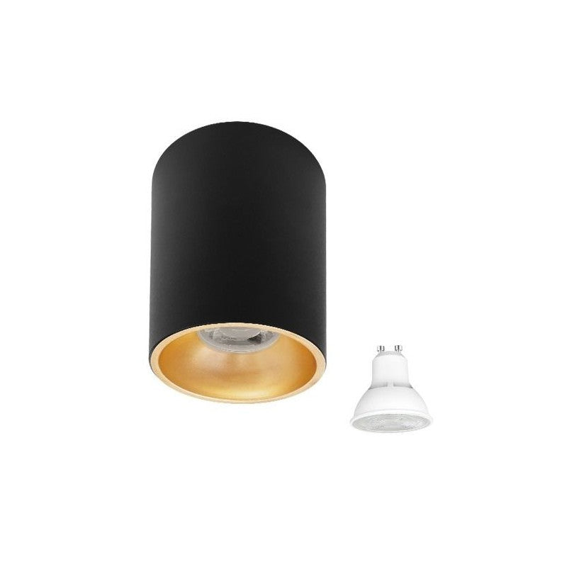 Aro GU10 Saliente Fixo MAXLED Redondo Preto/Ouro