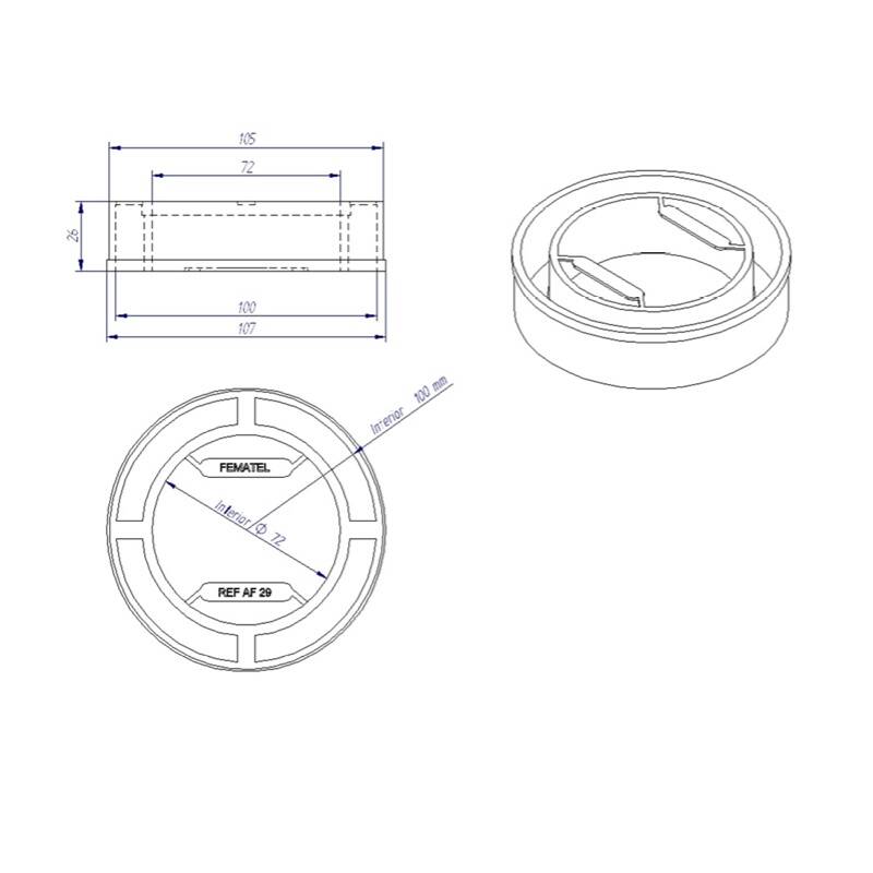Aro para Focos 2 medidas 72mm – 100mm AF29