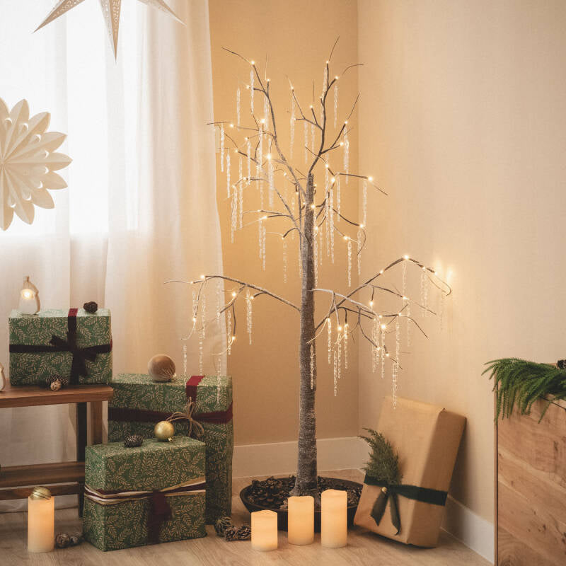 Árvore de Natal 64 LED 150 cm Branco Quente