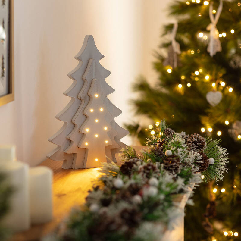 Árvore de Natal LED Madeira à Pilhas Kolm