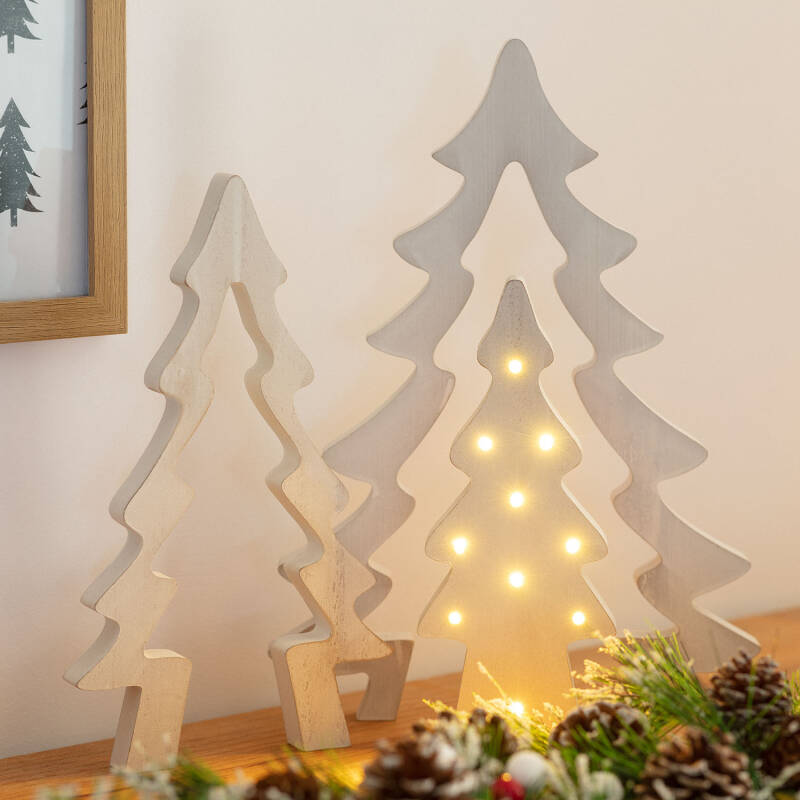 Árvore de Natal LED Madeira à Pilhas Kolm