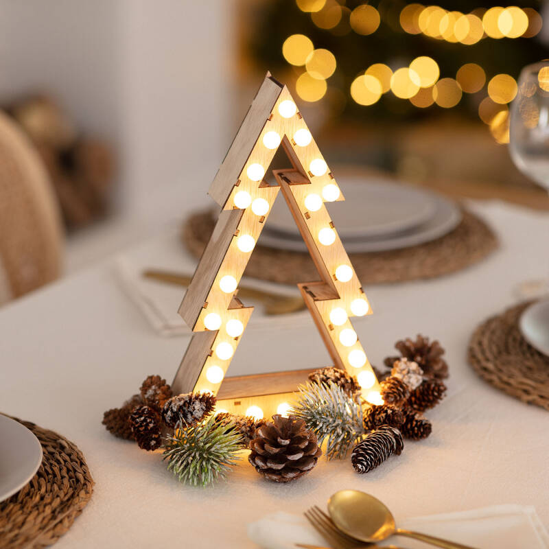 Árvore de Natal Madeira LED com Bateria Gaspar