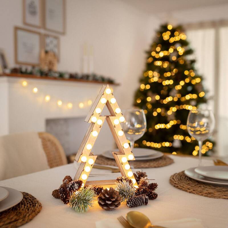 Árvore de Natal Madeira LED com Bateria Gaspar