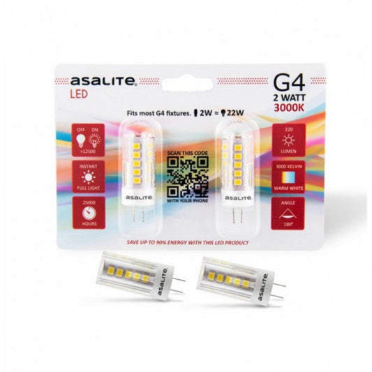 Lâmpada LED Asalite G4 2W 220Lm 3000K IP20