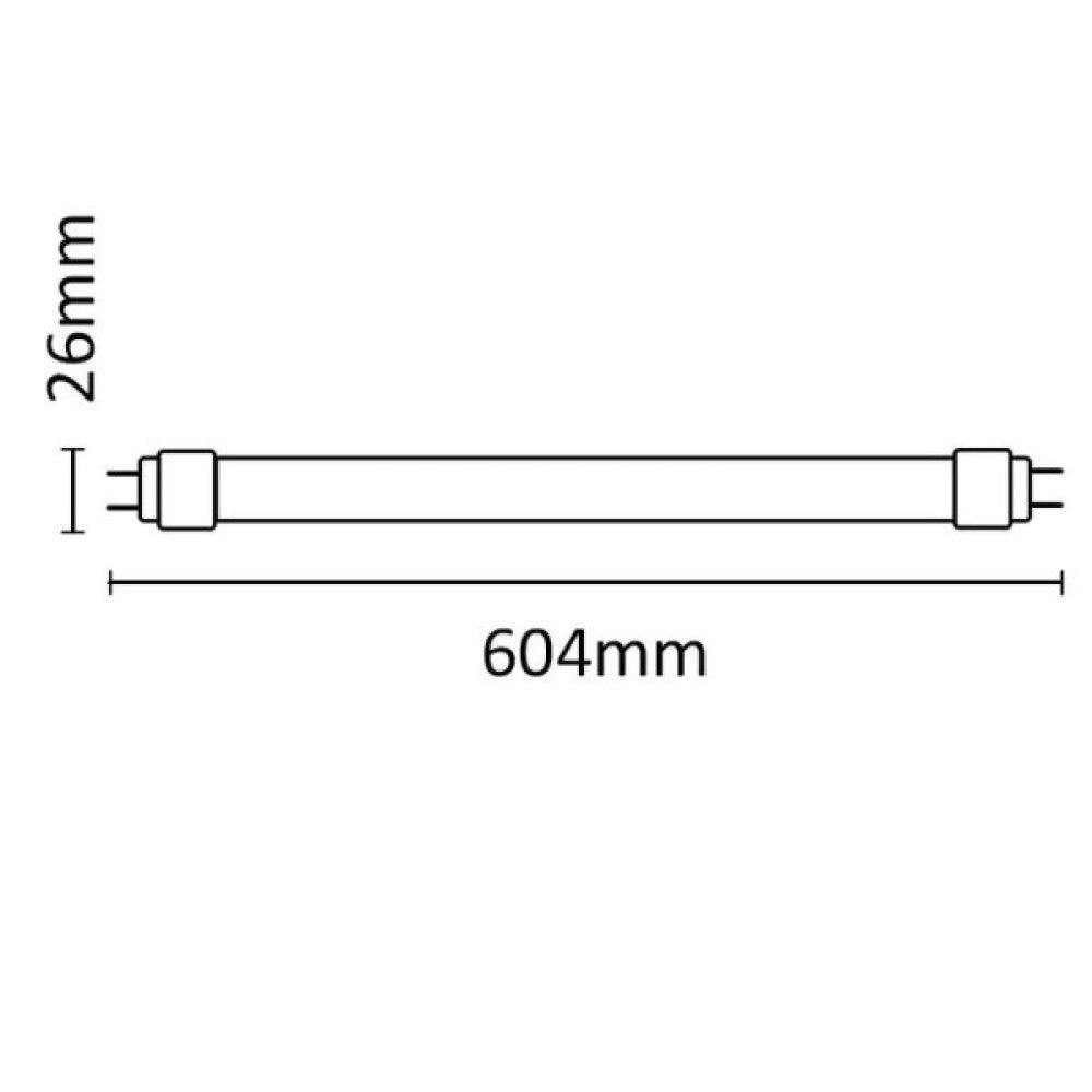 Tubo LED Asalite Vidro G13 9W 1260Lm 4000K IP20