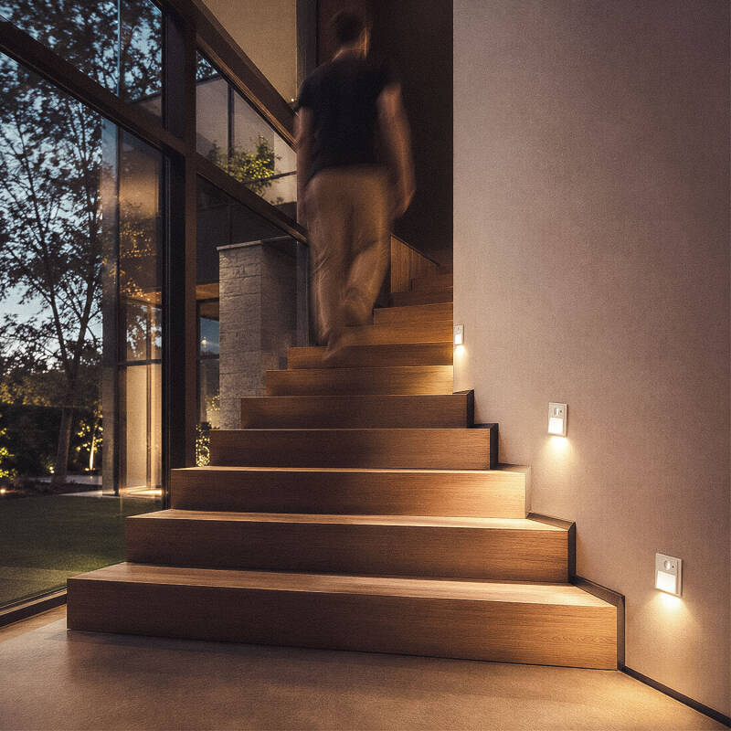 Baliza de Parede LED Encastrável com Sensor PIR e Crepuscular Olite