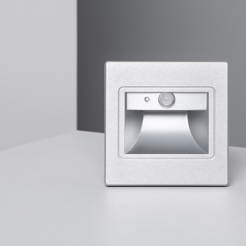 Baliza de Parede LED 1.5 W Encastrável com Sensor PIR Bark Cinza