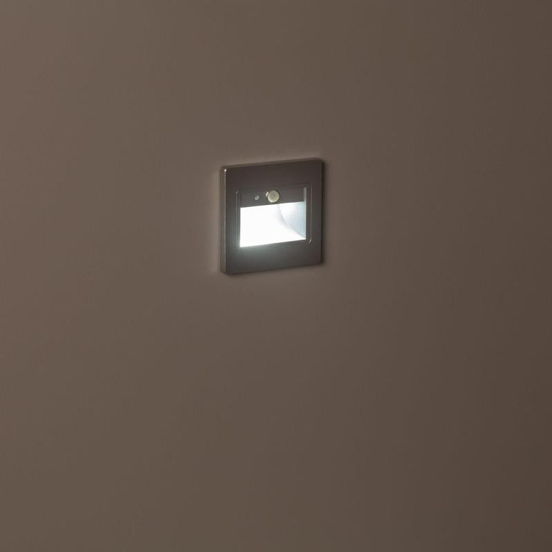 Baliza de Parede LED 1.5 W Encastrável com Sensor PIR Bark Cinza