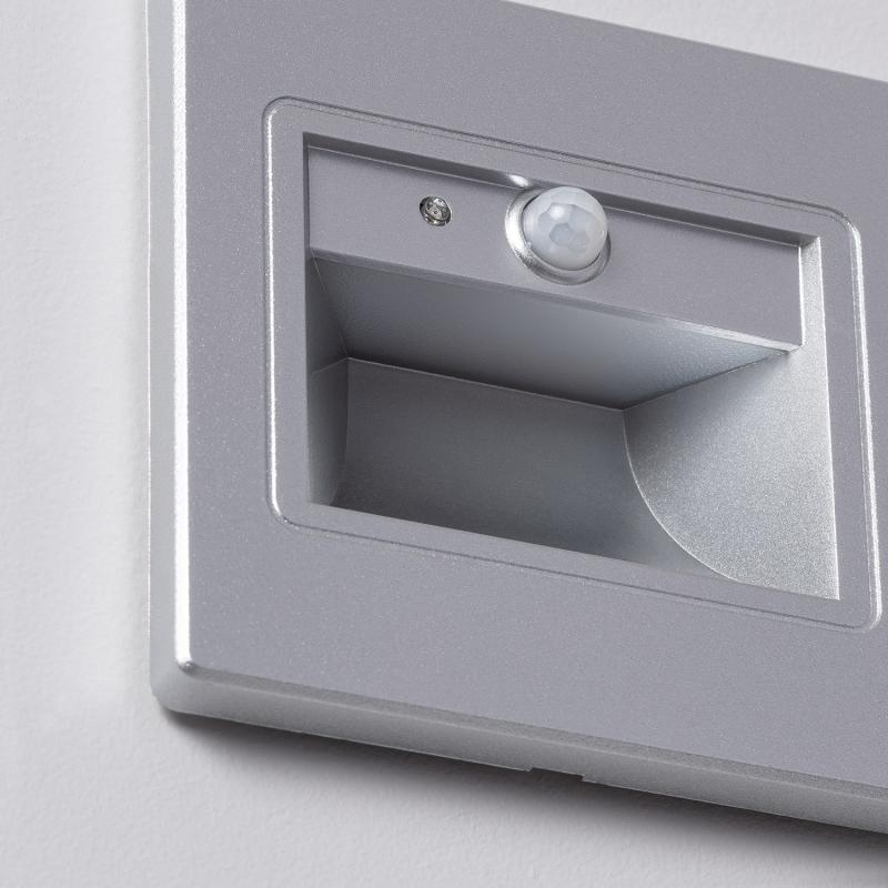 Baliza de Parede LED 1.5 W Encastrável com Sensor PIR Bark Cinza
