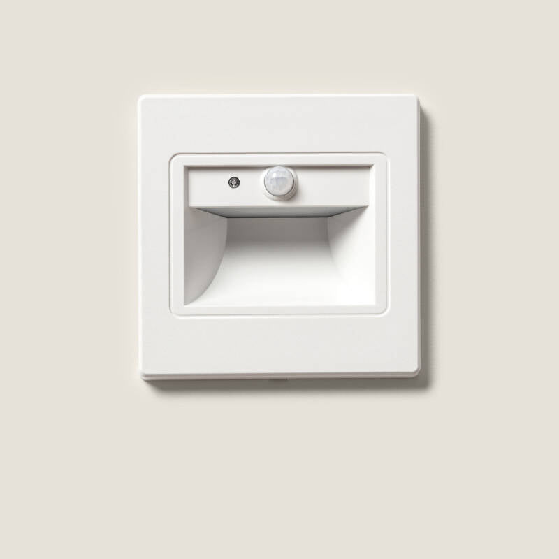 Baliza de Parede LED 1.5 W Encastrável com Sensor PIR e Crepuscular Bark Branco