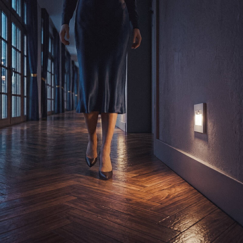 Baliza de Parede LED 1.5 W Encastrável com Sensor PIR e Crepuscular Bark Branco