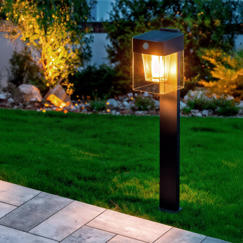 Baliza de Pé Exterior Solar LED 1,5W 46cm Alumínio com Sensor de Movimento Efren Square
