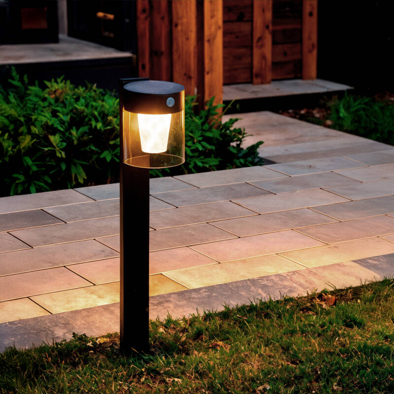 Baliza de Pé Exterior Solar LED 1,5W 46cm Alumínio com Sensor de Movimento Efren