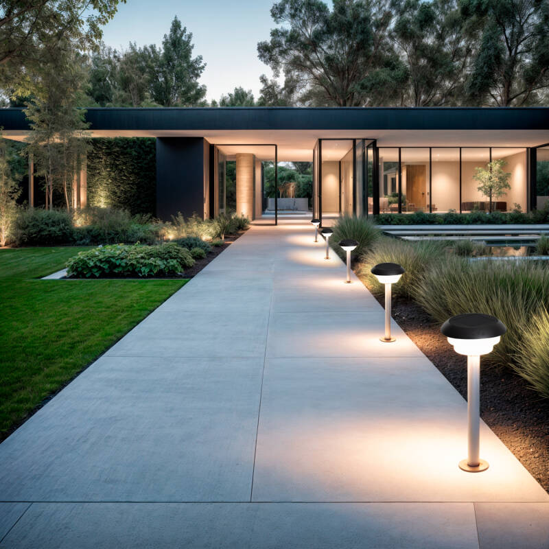 Baliza de Pé Exterior Solar LED 1,5W 50cm Alumínio Biel