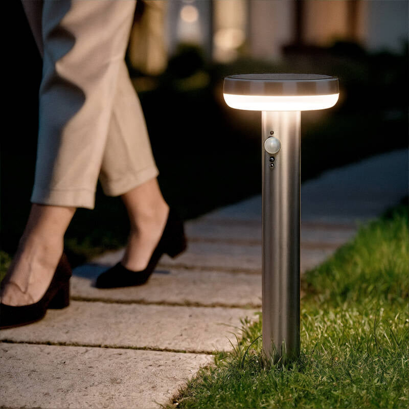Baliza de Pé Exterior Solar LED 5W 50cm Alumínio com Sensor de Movimento Barton