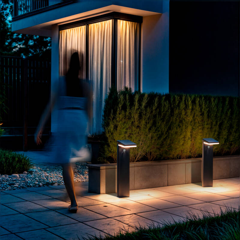 Baliza de Pé Exterior Solar LED 5W 50cm Alumínio com Sensor de Movimento Edwan