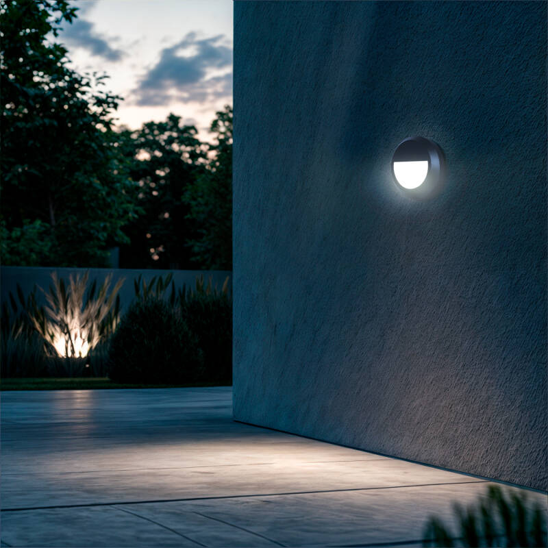 Baliza Exterior LED Superfície de Parede Circular Antracite Edulis
