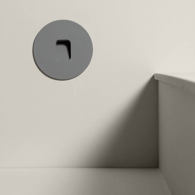 Baliza Exterior LED de 2W Encastrável em Alumínio Parede Circular Olite