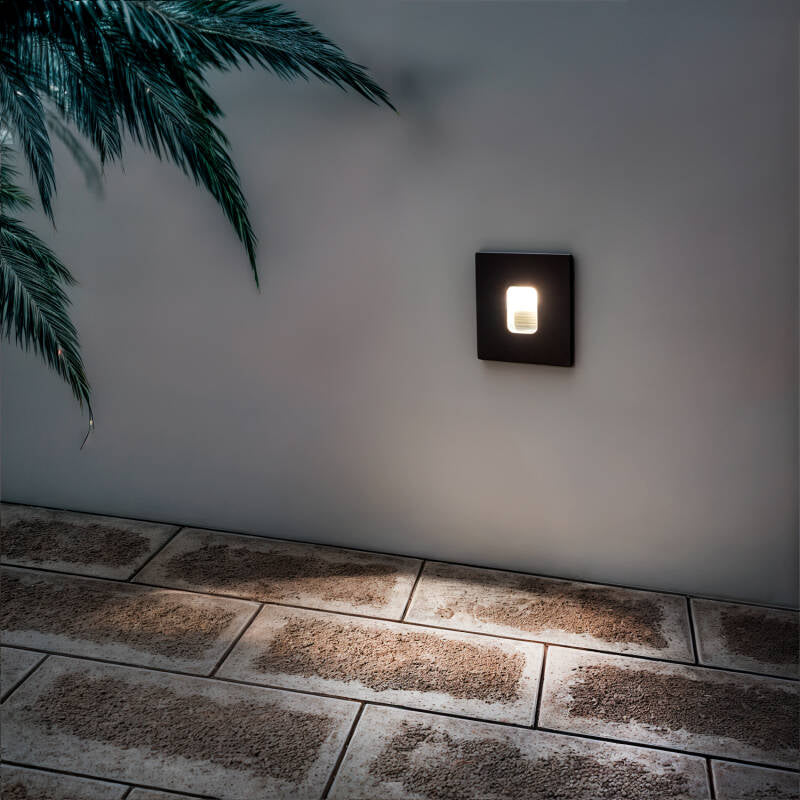 Baliza Exterior LED 2W Encastrável Parede Quadrado Olite