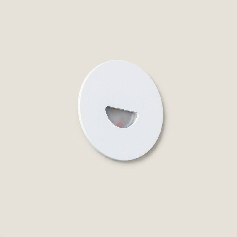 Baliza Exterior LED de 2 W, Encastrável, em Alumínio, Circular, para Parede, Branca, Guell