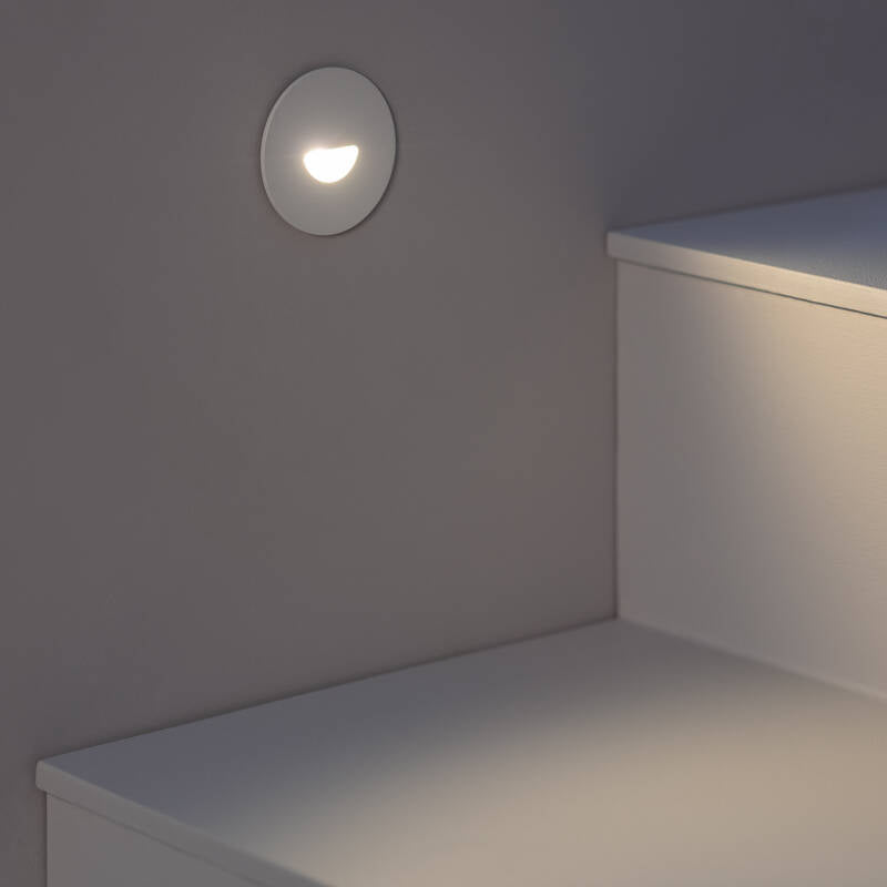 Baliza Exterior LED de 2 W, Encastrável, em Alumínio, Circular, para Parede, Branca, Guell
