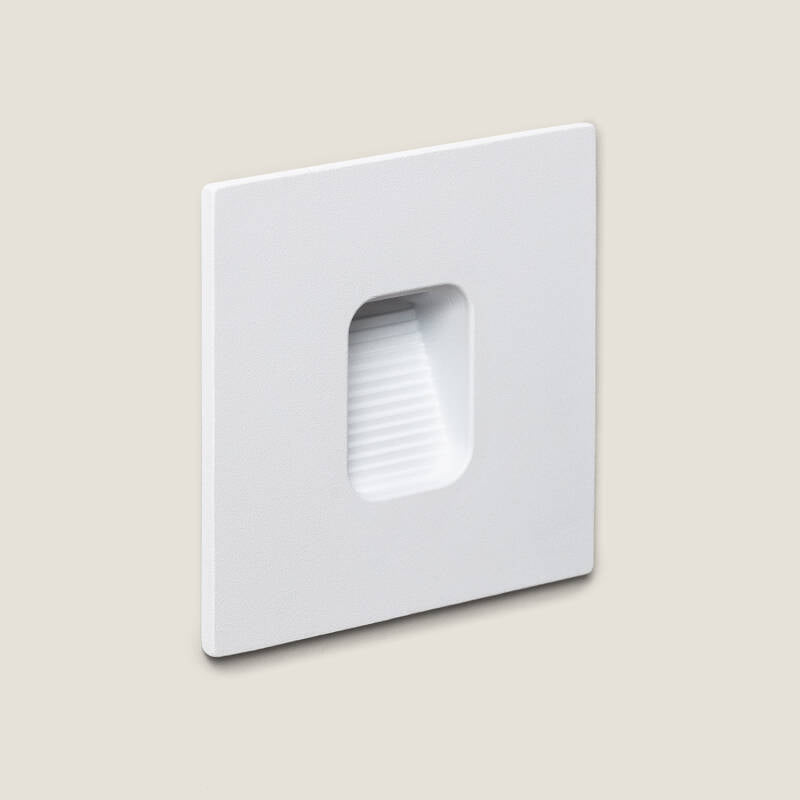 Baliza Exterior LED de 2 W, Encastrável, em Alumínio, para Parede, Quadrada, Branca, Olite