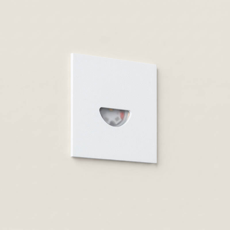 Baliza Exterior LED de 2 W, Encastrável, em Alumínio, para Parede, Quadrada, Branca, Guell