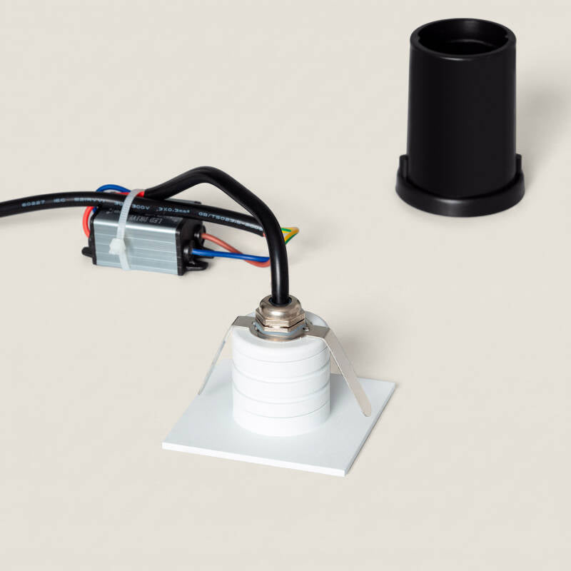 Baliza Exterior LED de 2 W, Encastrável, em Alumínio, para Parede, Quadrada, Branca, Guell