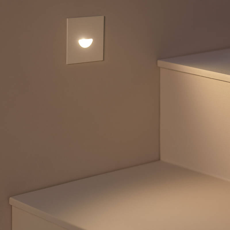 Baliza Exterior LED de 2 W, Encastrável, em Alumínio, para Parede, Quadrada, Branca, Guell