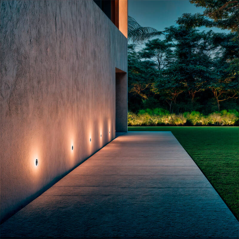 Baliza Exterior LED 2W Encastrável Parede Circular Rulee