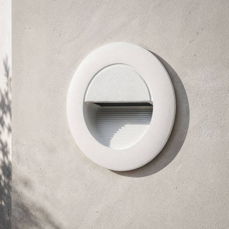 Baliza Exterior LED de 3W Encastrável em Alumínio Parede Circular Olite